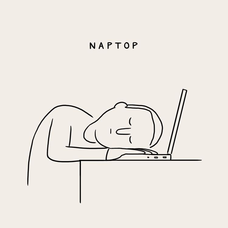 Naptop — person asleep on laptop